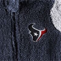 Newborn & Infant Navy/Gray Houston Texans Game Nap Teddy Fleece Bunting Full-Zip Sleeper