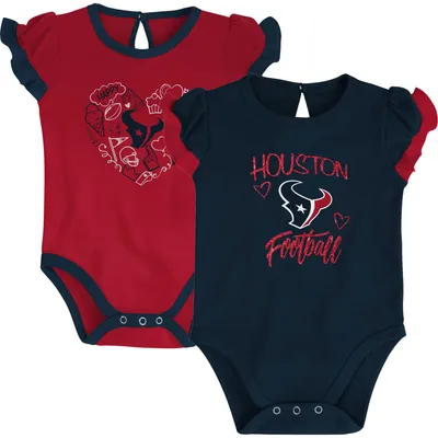 Houston Texans Newborn & Infant Too Much Love Two-Piece Bodysuit Set - Navy/Red