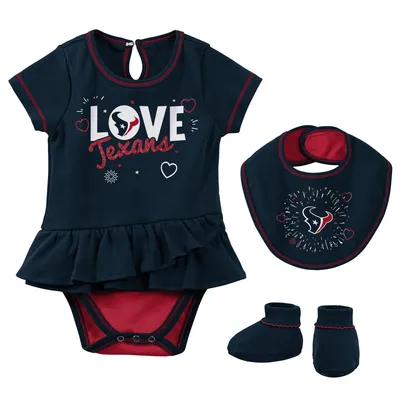 Outerstuff Girls Newborn Red/Navy Houston Texans Two-Pack Touchdown Bodysuit Set