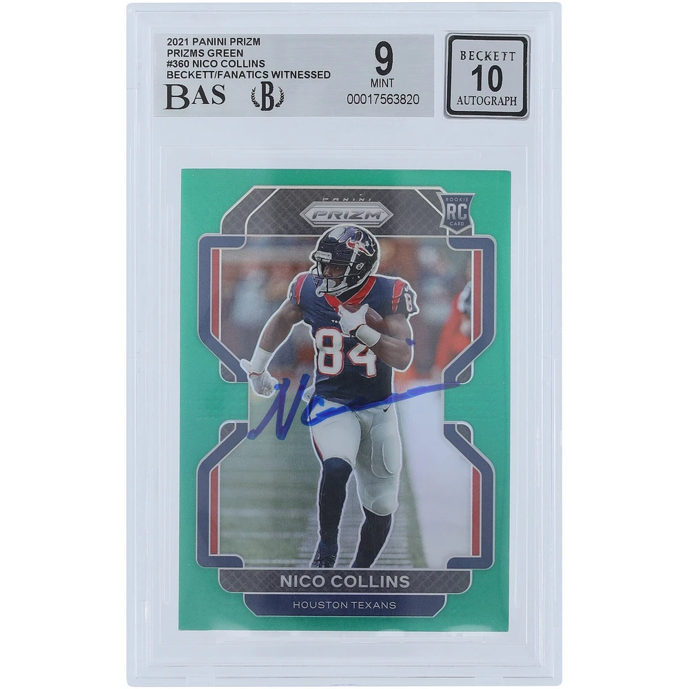 Nico Collins Houston Texans Autographed 2021 Panini Prizm Prizm #360 Beckett Fanatics Witnessed Authenticated /10 Rookie Card