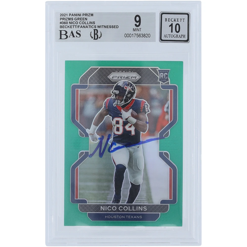 Nico Collins Houston Texans Autographed 2021 Panini Prizm Prizm #360 Beckett Fanatics Witnessed Authenticated /10 Rookie Card
