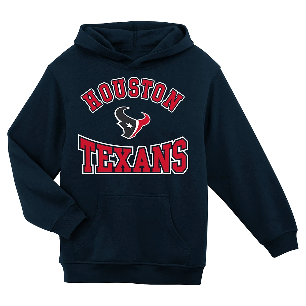 Sweat à capuche en polaire pour enfant d'âge préscolaire, ville natale des Houston Texans de la marine