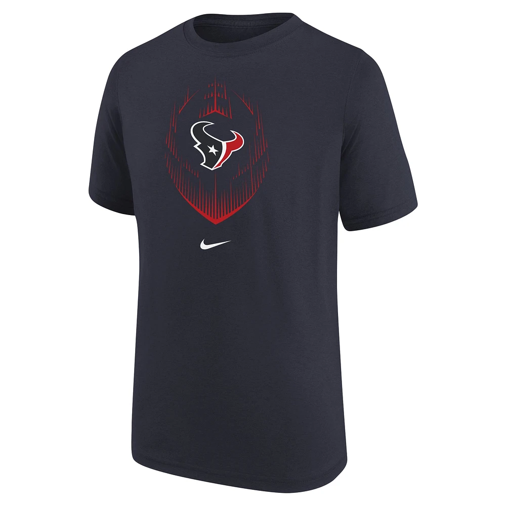 T-shirt Nike bleu marine Houston Texans Legend Icon Performance pour enfant