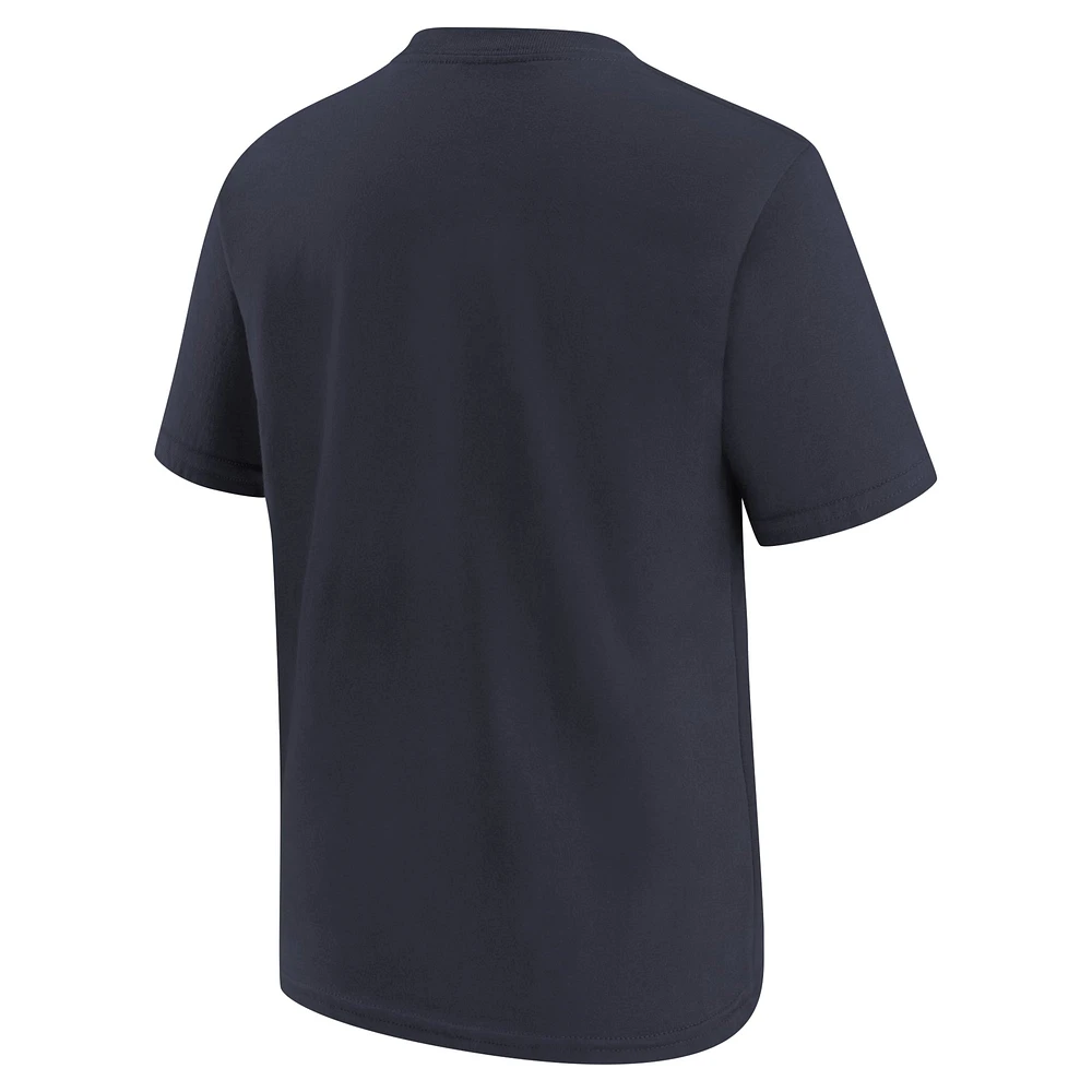 T-shirt Nike bleu marine avec logo de l'équipe des Houston Texans pour enfants d'âge préscolaire