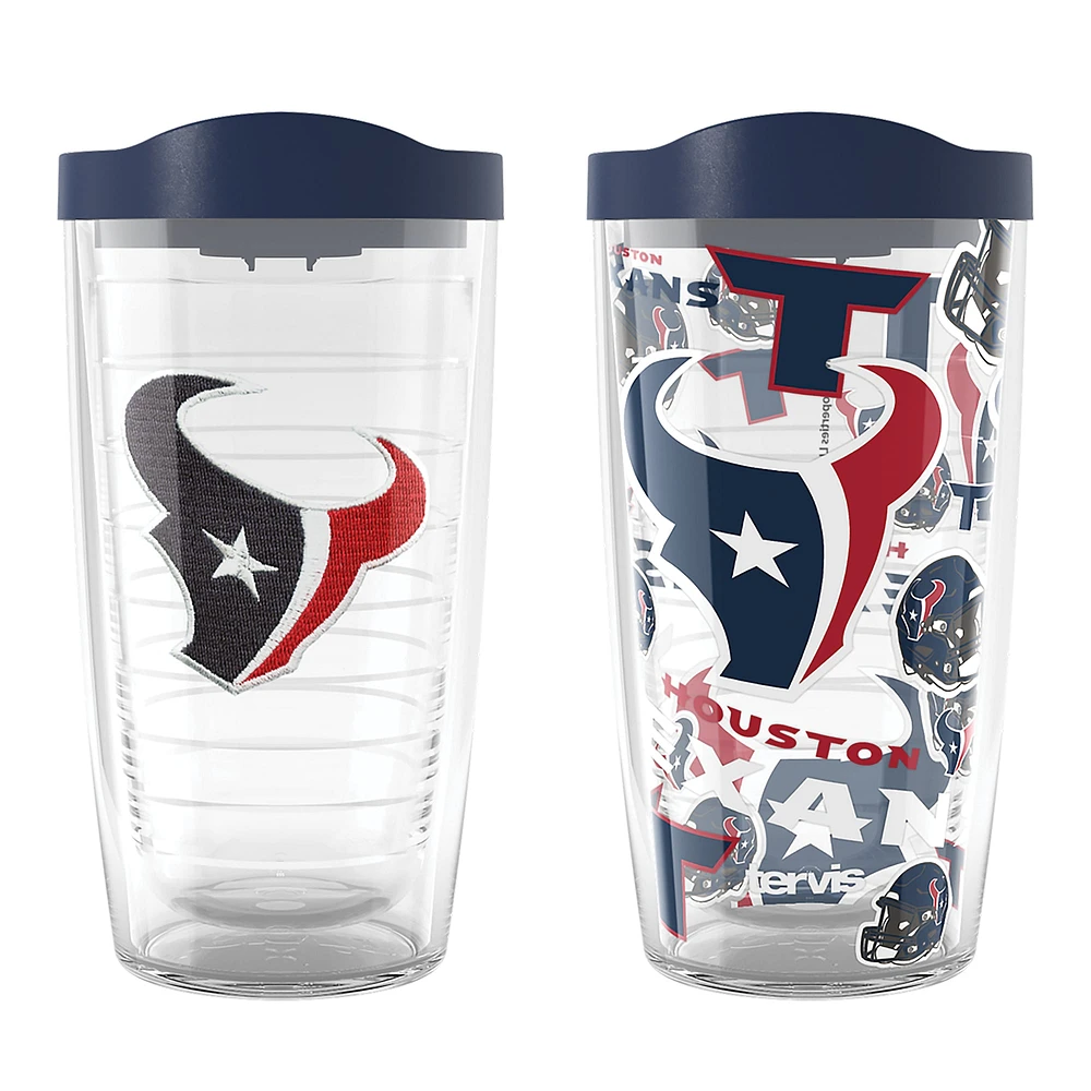 Tervis Houston Texans paquet de deux 16oz. Ensemble de gobelets classiques Allover