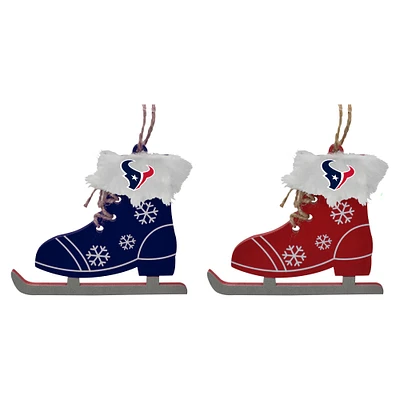 The Memory Company Houston Texans Two-Pack Ice Skate Ornament Set