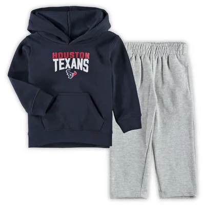 Houston Texans Toddler Fan Flare Pullover Hoodie & Sweatpants Set - Navy/Heathered Gray