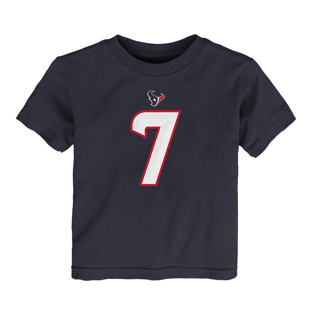 T-shirt Nike C.J. Stroud bleu marine avec nom et numéro du joueur des Houston Texans pour tout-petit