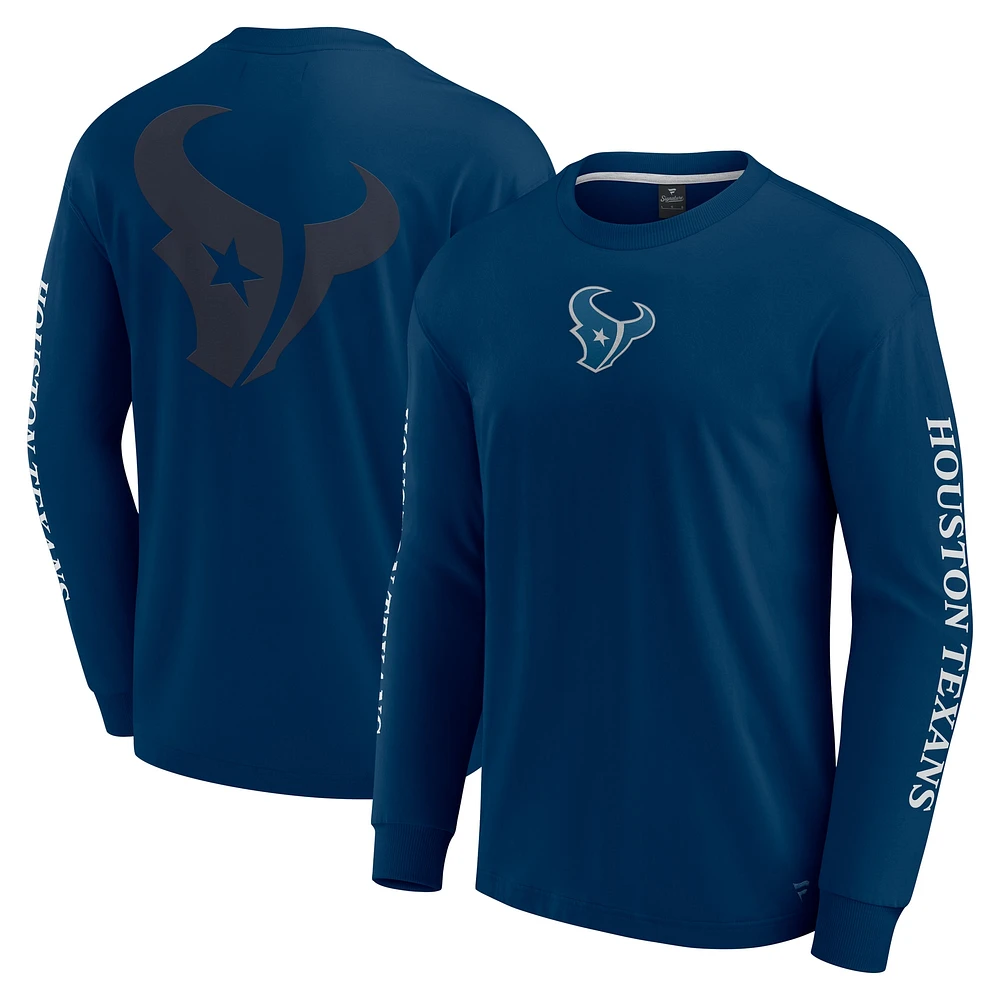 Unisex Fanatics  Navy Houston Texans Elements Strive Long Sleeve T-Shirt