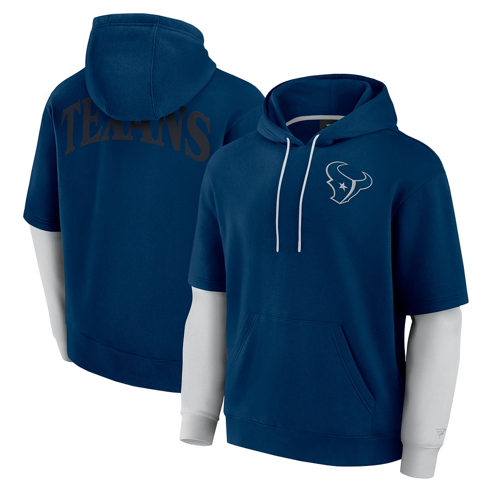 Sweat à capuche unisexe Fanatics Navy Houston Texans Sleek Elements