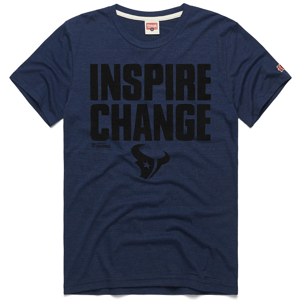 T-shirt unisexe bleu marine Hommage Houston Texans 2024 Inspire Change Tri-Blend