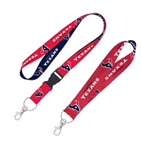 WinCraft Houston Texans 2-Pack Lanyard with Detachable Buckle & Key Strap Set