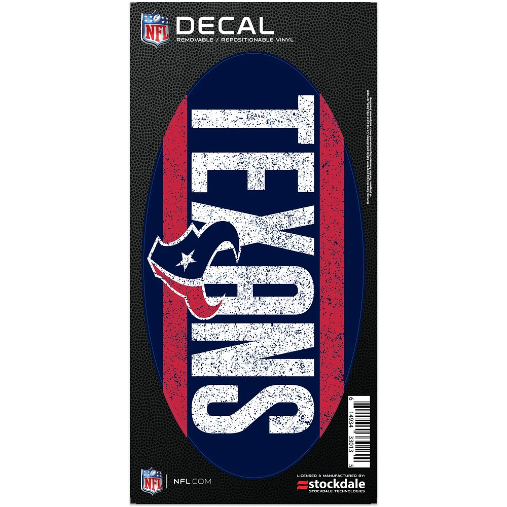 Autocollant WinCraft Houston Texans 6 '' x 12 '' pour toute surface