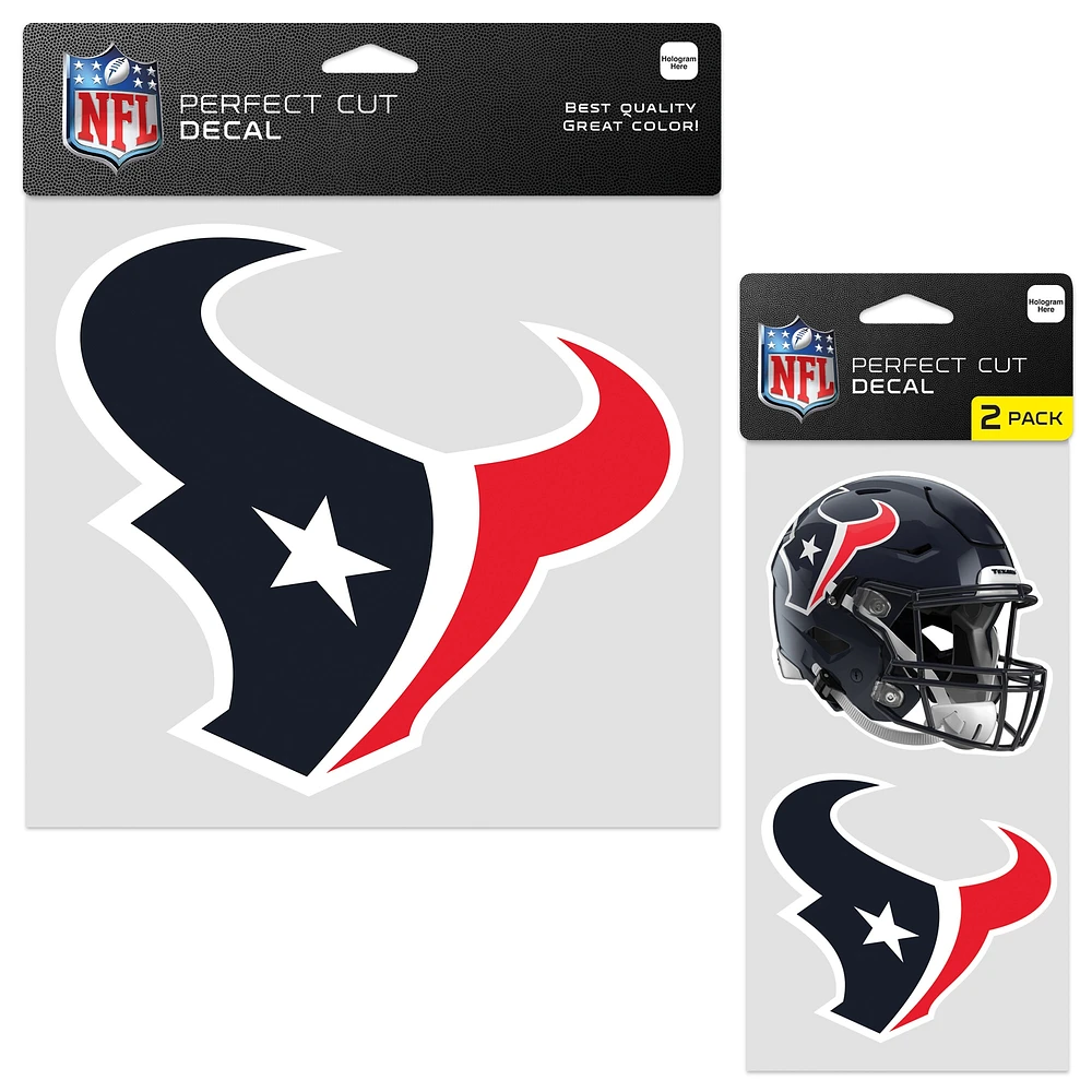 Lot de trois autocollants WinCraft à découpe parfaite des Houston Texans