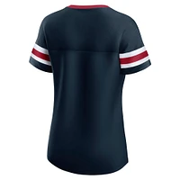 Women's Fanatics  True Navy Houston Texans Lace-Up Bling T-Shirt
