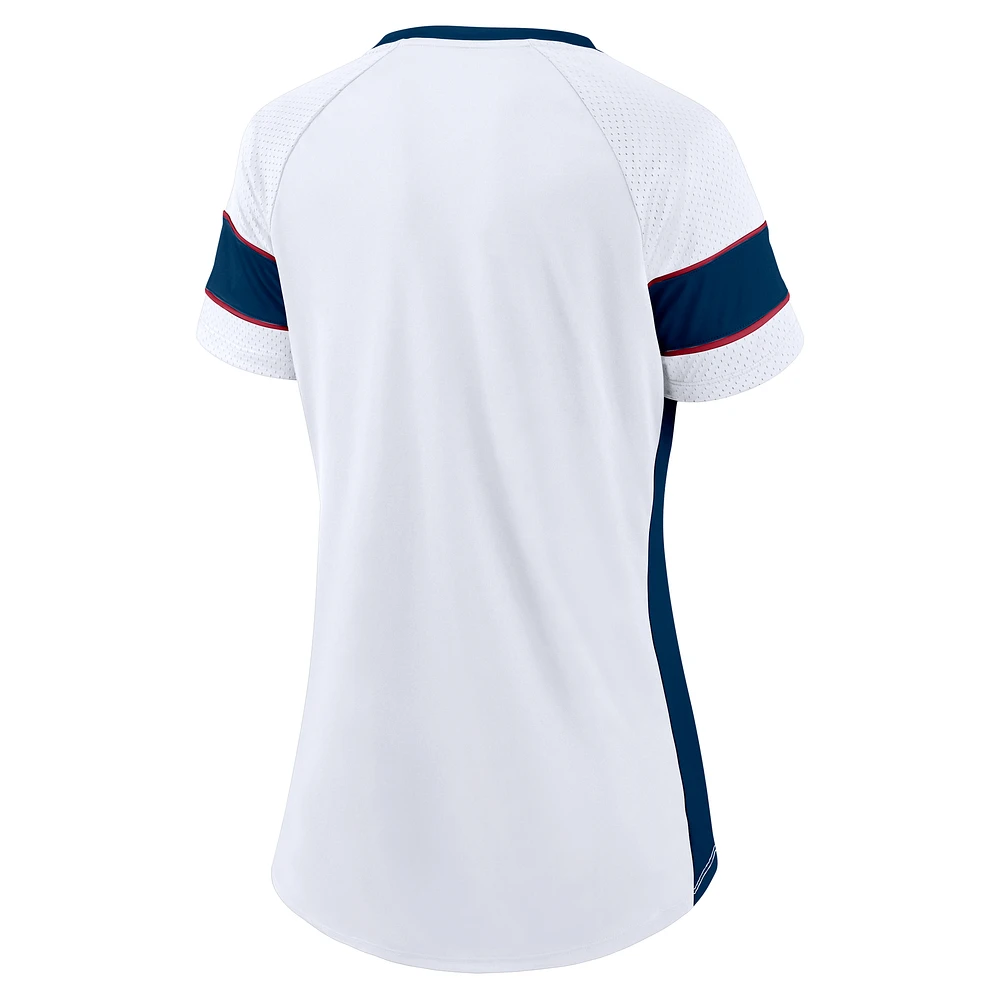 Women's Fanatics  White Houston Texans Block Party Athena Lace-Up Top