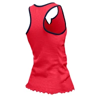 Débardeur tri-mélange rouge à ourlet ondulé et col cranté pour femme des Houston Texans de New Era