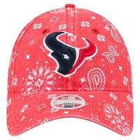 Casquette ajustable 9TWENTY rouge Houston Texans Paisley de New Era pour femme