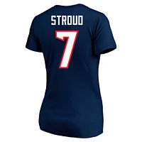 T-shirt à col rond pour femme C.J. Stroud Navy Houston Texans grande taille Fair Catch Name & Number