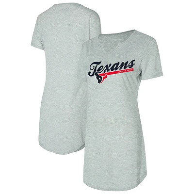 Chemise de nuit en tricot gris pour femme Concepts Sport Houston Texans Petition