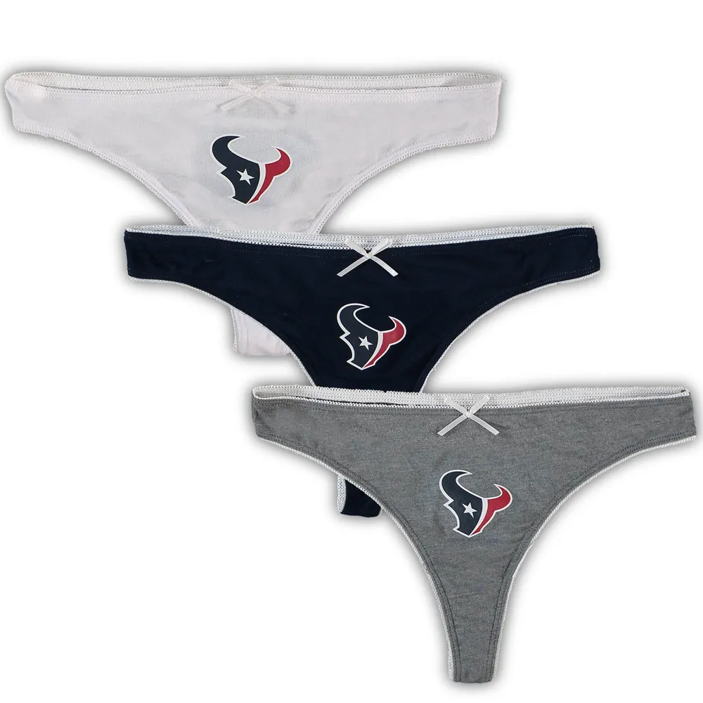 Lids Houston Texans Concepts Sport Women's 3-Pack Lodge Thong Set -  Navy/Heathered Charcoal/White