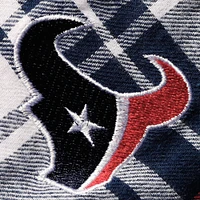 Chemise de nuit boutonnée à manches longues en flanelle Houston Texans Accolade Concepts Sport pour femme, bleu marine/rouge