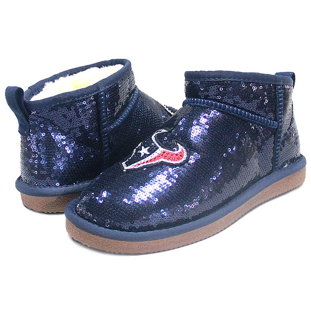 Bottines à paillettes Cuce bleu marine Houston Texans pour femmes