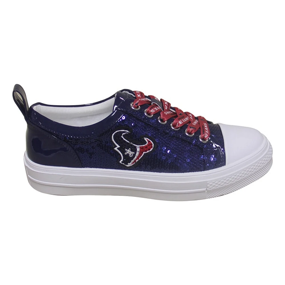 Women's Cuce Navy Houston Texans Team Sequin Sneakers