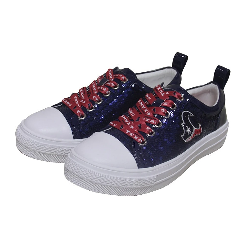 Women's Cuce Navy Houston Texans Team Sequin Sneakers