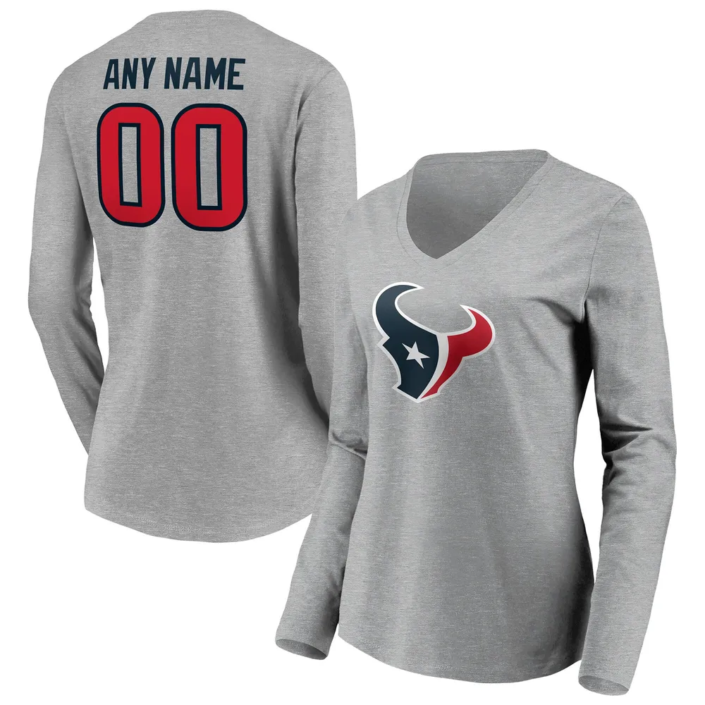 Lids Houston Texans Fanatics Branded Women's Team Authentic Custom Long  Sleeve V-Neck T-Shirt - Gray