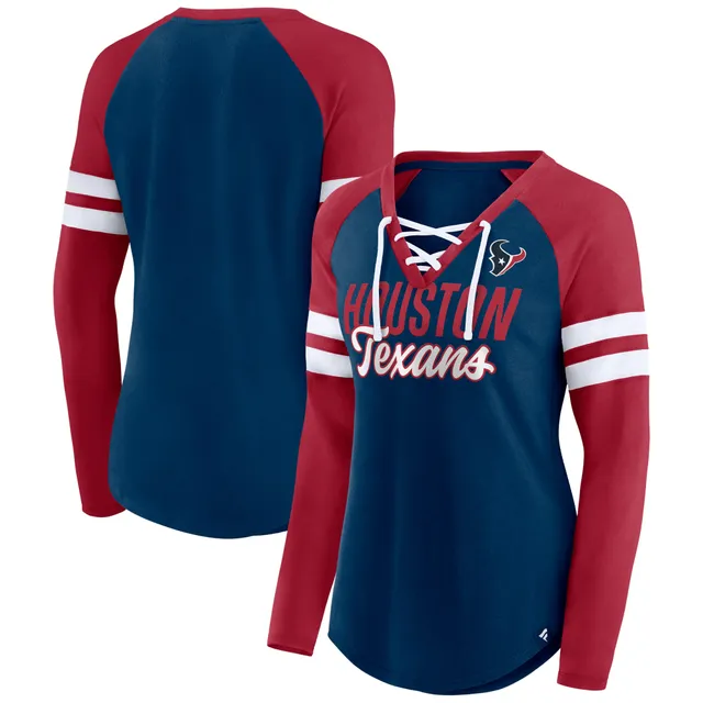 Fanatics Branded Navy/Light Blue Tennessee Titans Plus Size True to Form Lace-Up V-Neck Raglan Long