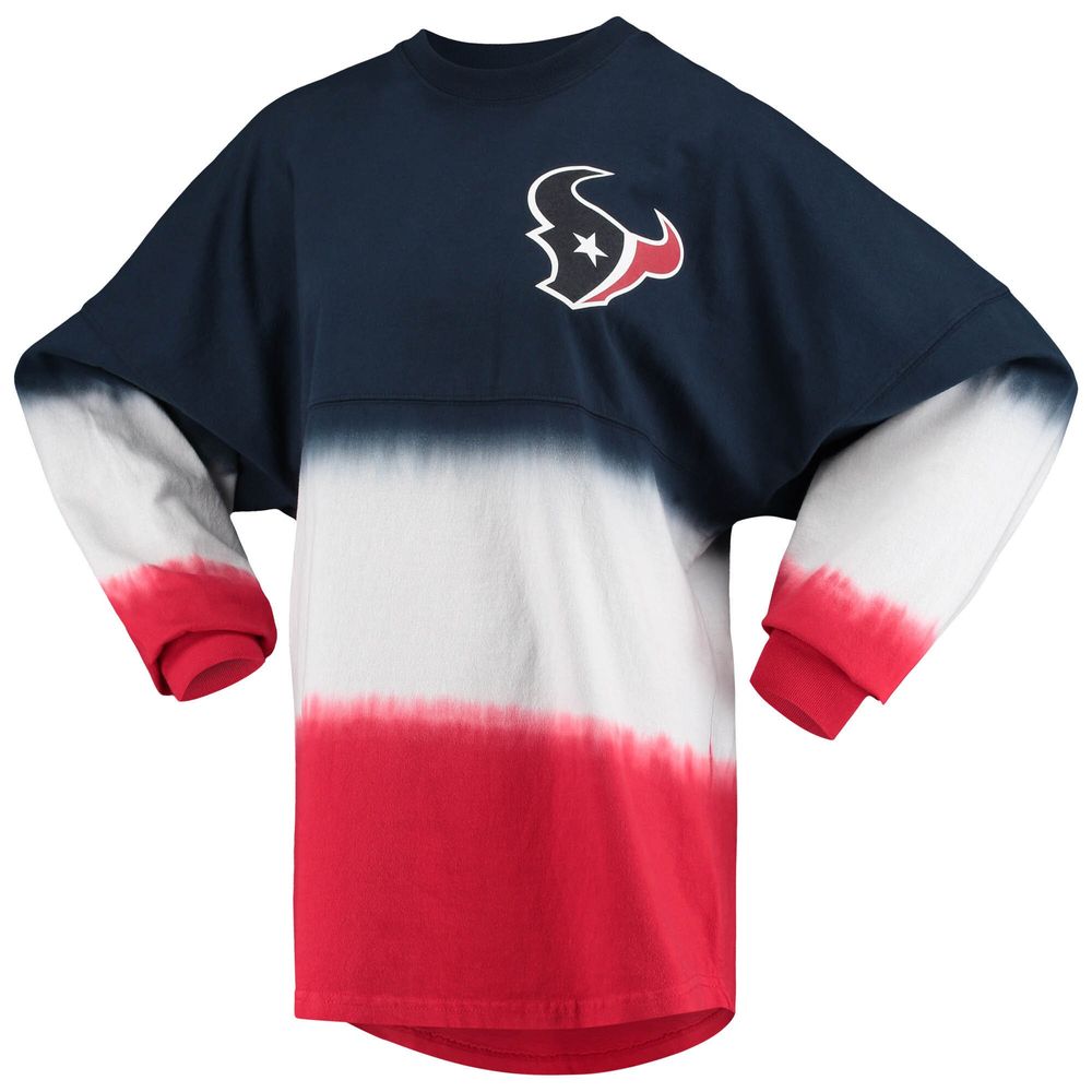 Fanatics Branded Women's Fanatics Branded Navy/White Houston Texans Ombre  Long Sleeve T-Shirt