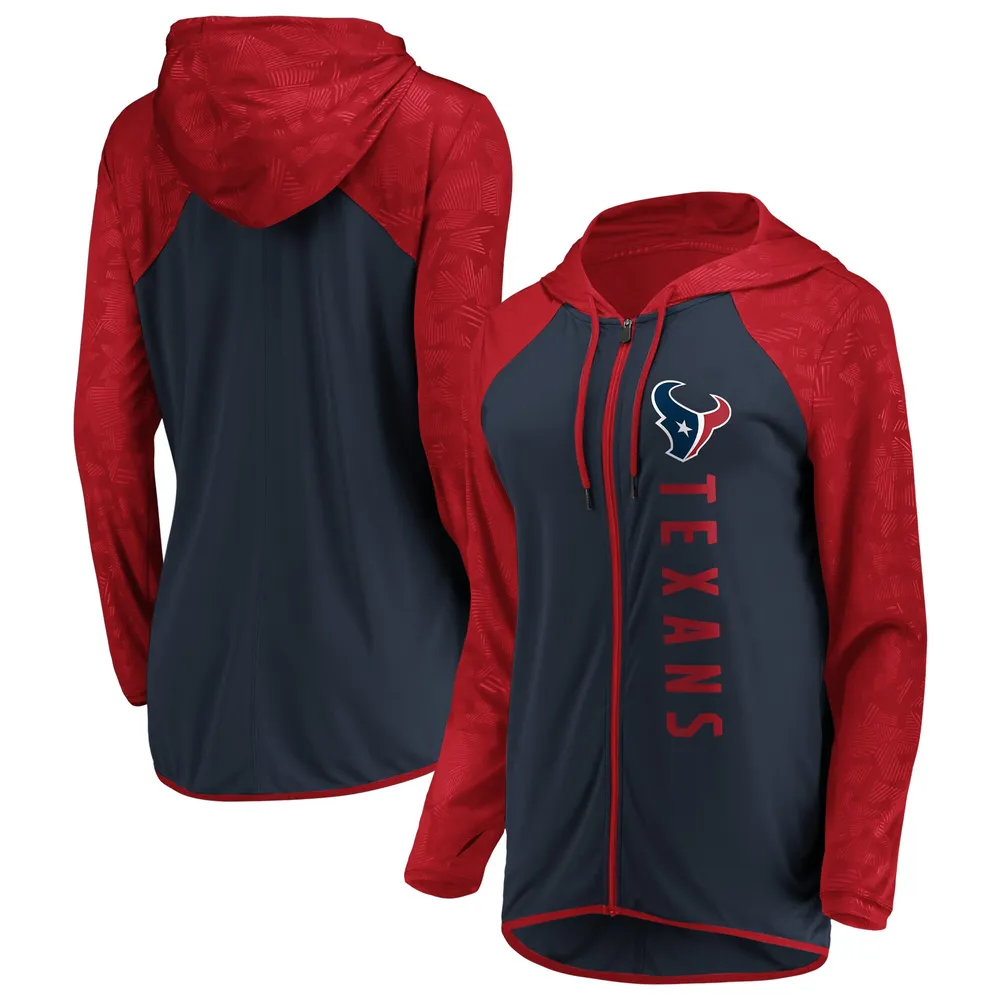 Women's Fanatics Branded Navy/Red New England Patriots Lock It Down  Pullover Hoodie