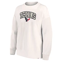 Women's Fanatics Cream Houston Texans Leopard Team Pullover Sweatshirt