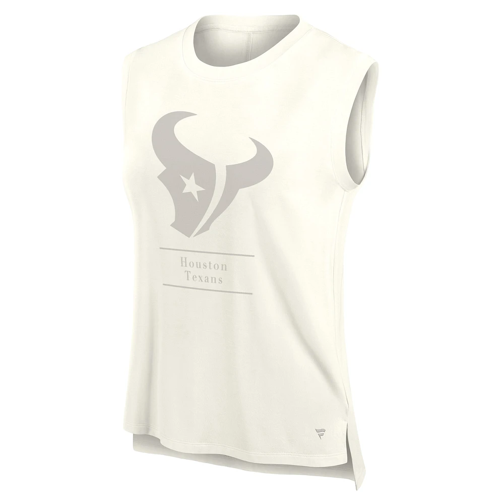 Débardeur Fanatics pour femme, crème, Houston Texans Studio Embrace