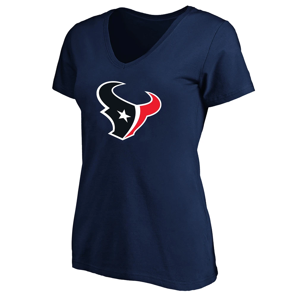 T-shirt col en V grande taille pour femme Fanatics Navy Houston Texans