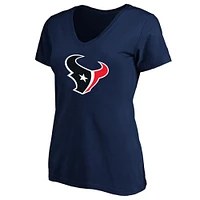 T-shirt col en V grande taille pour femme Fanatics Navy Houston Texans