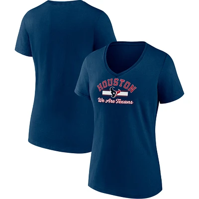 Women's Fanatics Navy Houston Texans Slogan V-Neck T-Shirt