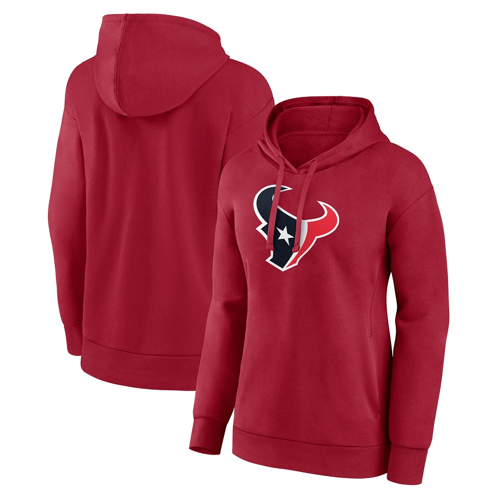 Sweat à capuche avec logo principal des Houston Texans Fanatics pour femmes, rouge