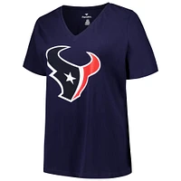 Women's Fanatics Stefon Diggs Navy Houston Texans Plus Player Name & Number V-Neck T-Shirt