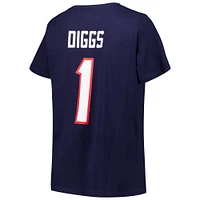 T-shirt à col en V Fanatics Stefon Diggs pour femmes, bleu marine, Houston Texans, taille plus, nom et numéro du joueur