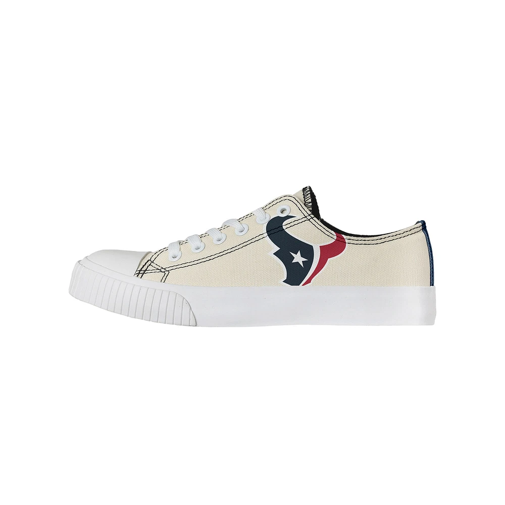 Women's FOCO Cream Houston Texans Low Top Canvas Shoes