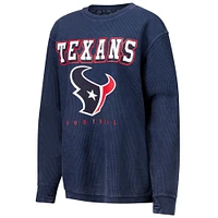 Women's G-III 4Her by Carl Banks Navy Houston Texans Comfy Cord Pullover Sweatshirt