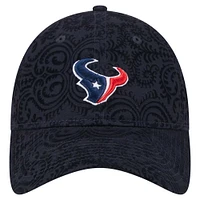 Casquette ajustable 9TWENTY Flair bleu marine pour femme New Era des Houston Texans