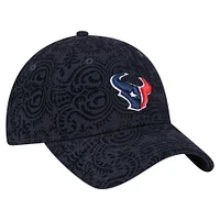 Casquette ajustable 9TWENTY Flair bleu marine pour femme New Era des Houston Texans