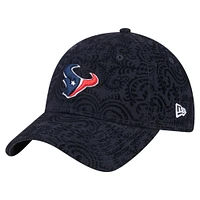 Casquette ajustable 9TWENTY Flair bleu marine pour femme New Era des Houston Texans