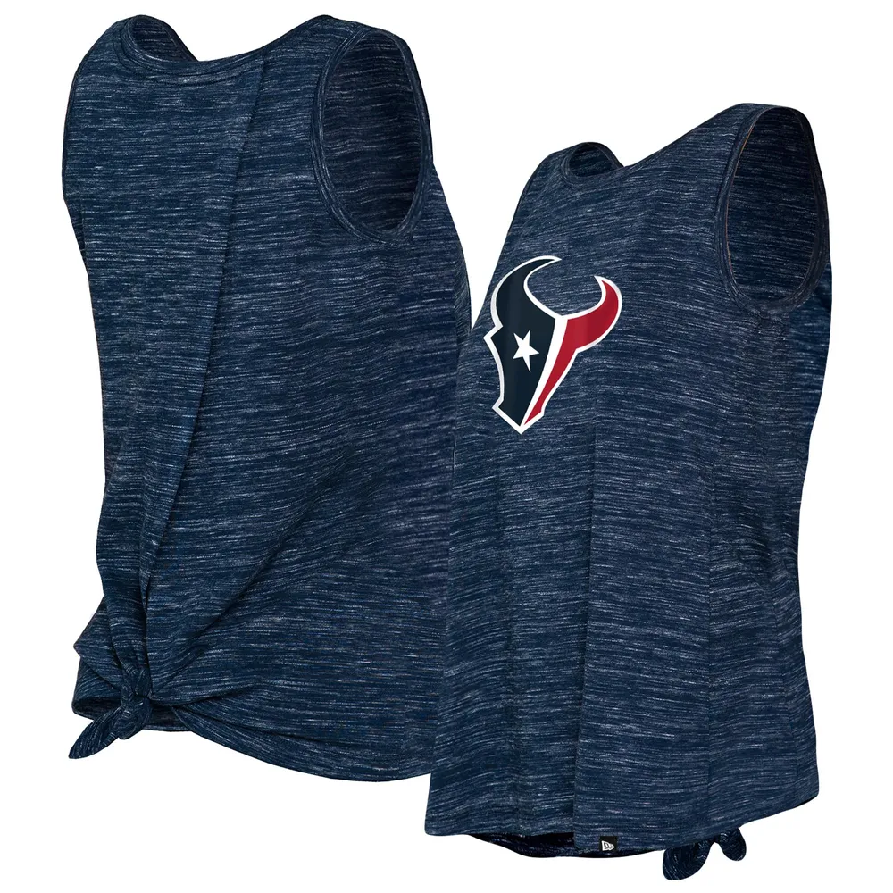 Lids Houston Texans New Era Women's Space Dye Tie-Back Tank Top - Navy