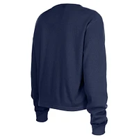 Women's New Era  Navy Houston Texans Thermal Crop Long Sleeve T-Shirt