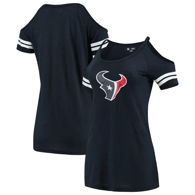 Women's Cleveland Indians New Era Navy Slub Jersey Cold Shoulder T-Shirt