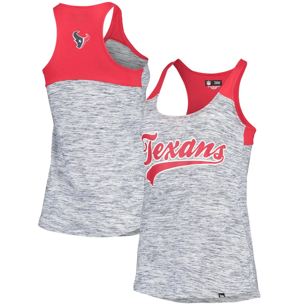 Lids Houston Texans New Era Women's Space Dye Racerback Scoop Neck Tank Top  - Red/Navy